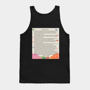 Desiderata -  Beautiful poem about life Tank Top